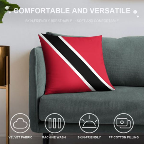 Trinidad and Tobago Flag Throw Pillow - CaribeHeart Trinidad